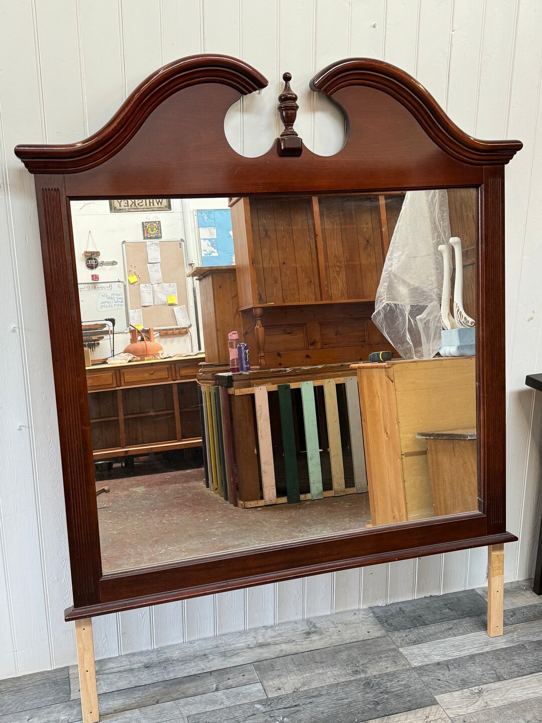 Mahogany Vintage Large Wall Mounted/dressing Table Mirror Ready to