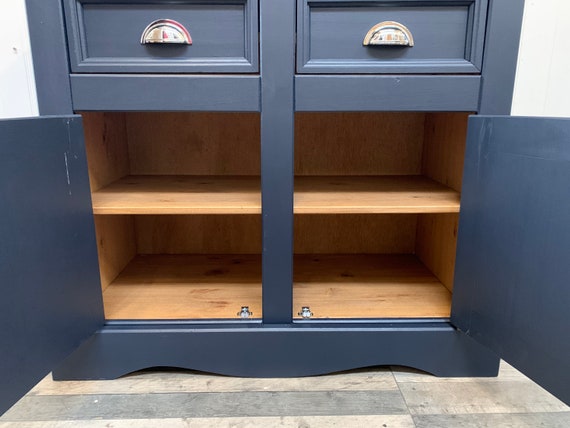 Lovely Midnight Blue Pine Sideboard Hallway Unit Painted With