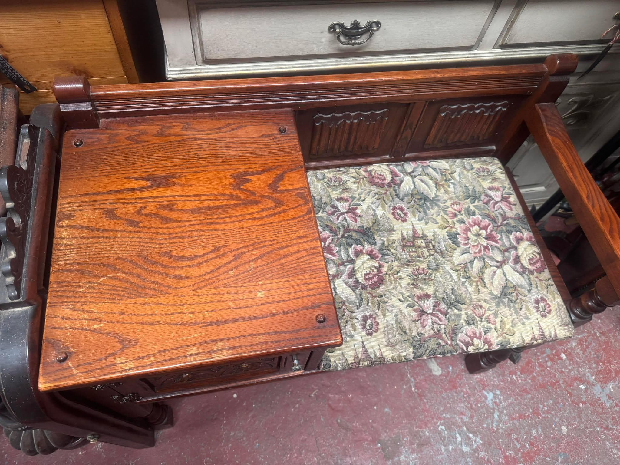 OLD CHARM Style Vintage Telephone Seat/table Hallway Unit Ready to