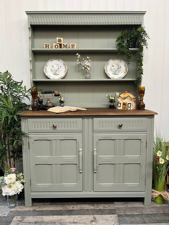sage green welsh dresser NOW SOLD Hand Painted Green Welsh Dresser – Upcite