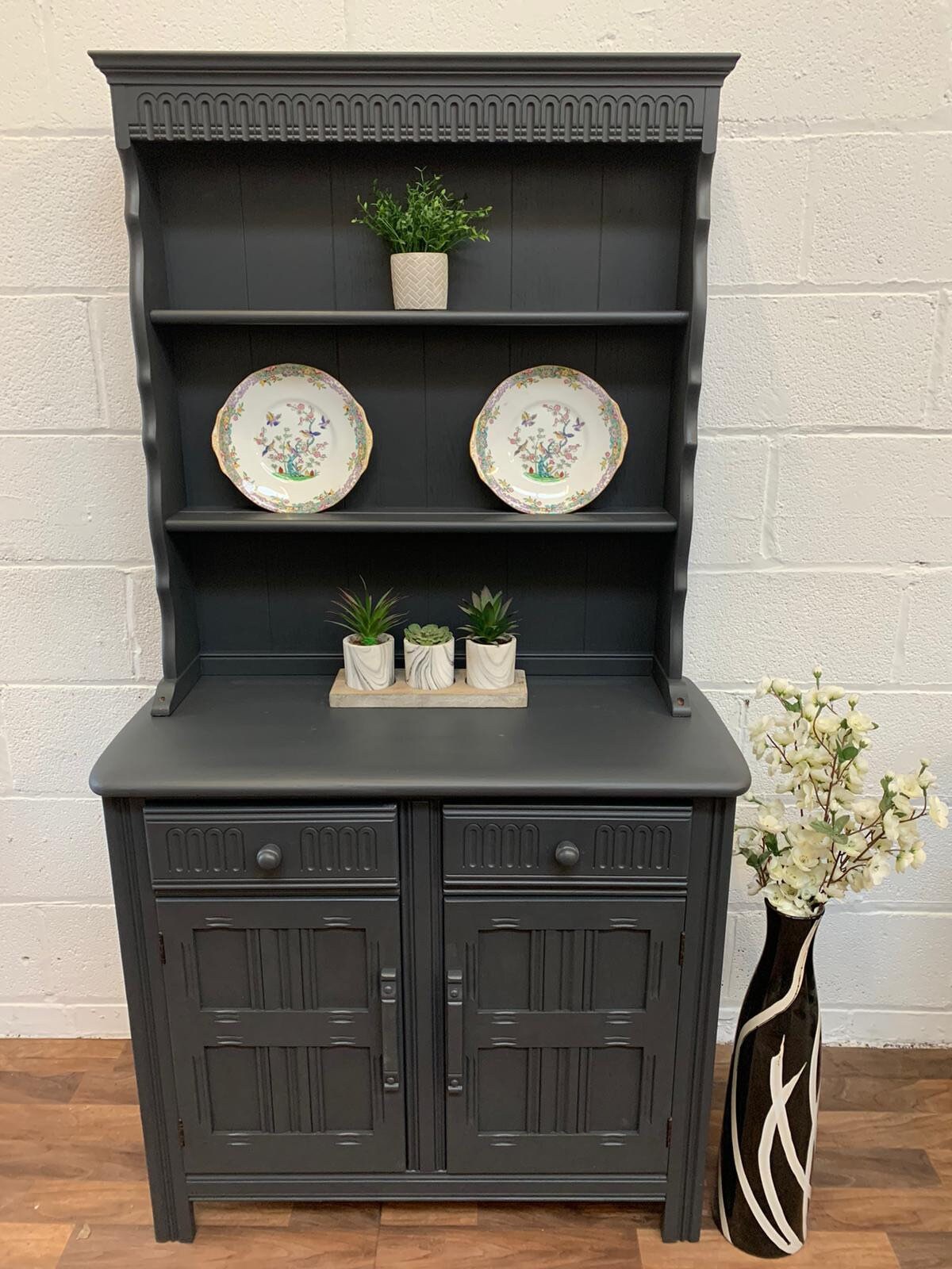 dark grey welsh dresser Old charm Welsh dresser in grey Upcite