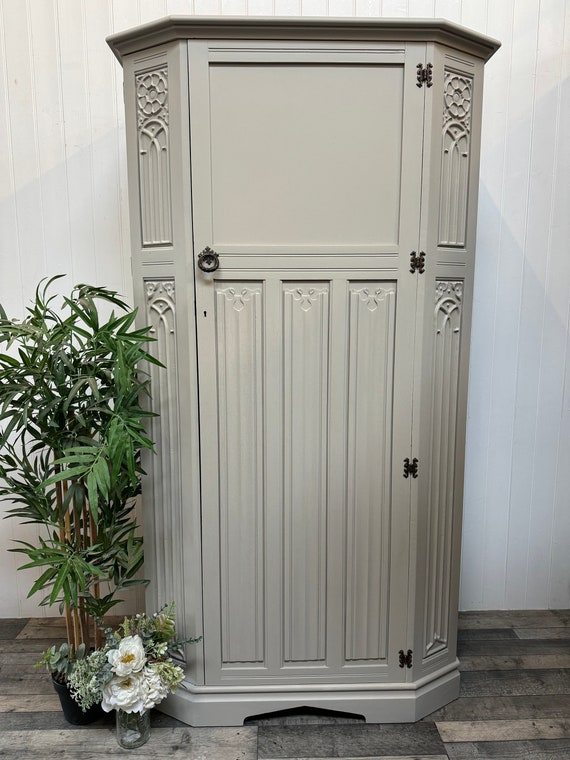 ANY COLOUR Vintage antique pine Single Wardrobe Hallrobe Hallway cloak Cupboard Ready to Upcycle. Etsy