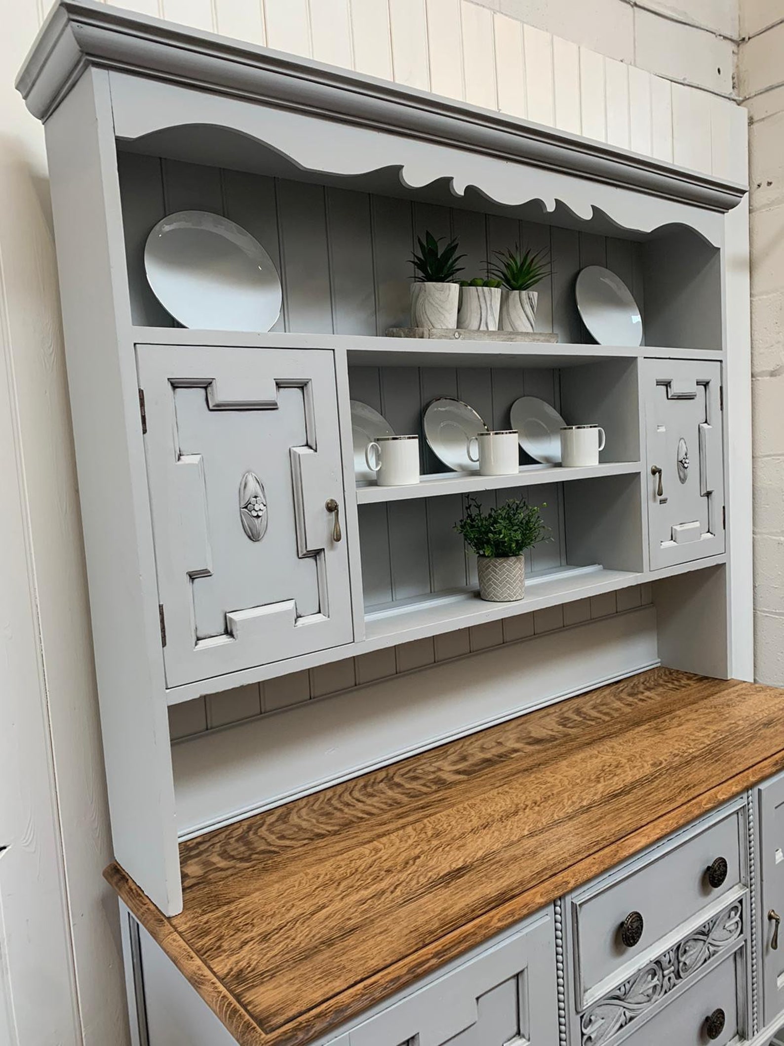 Stunning professionally hand painted Antique Welsh Dresser Etsy