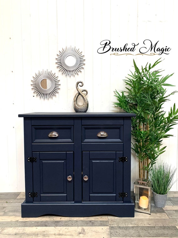 Lovely Midnight Blue Pine Sideboard Hallway Unit Painted With