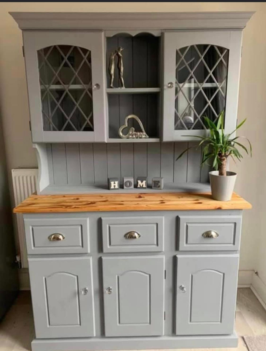 dark grey welsh dresser Large Vintage Dark Grey Ducal Welsh Dresser