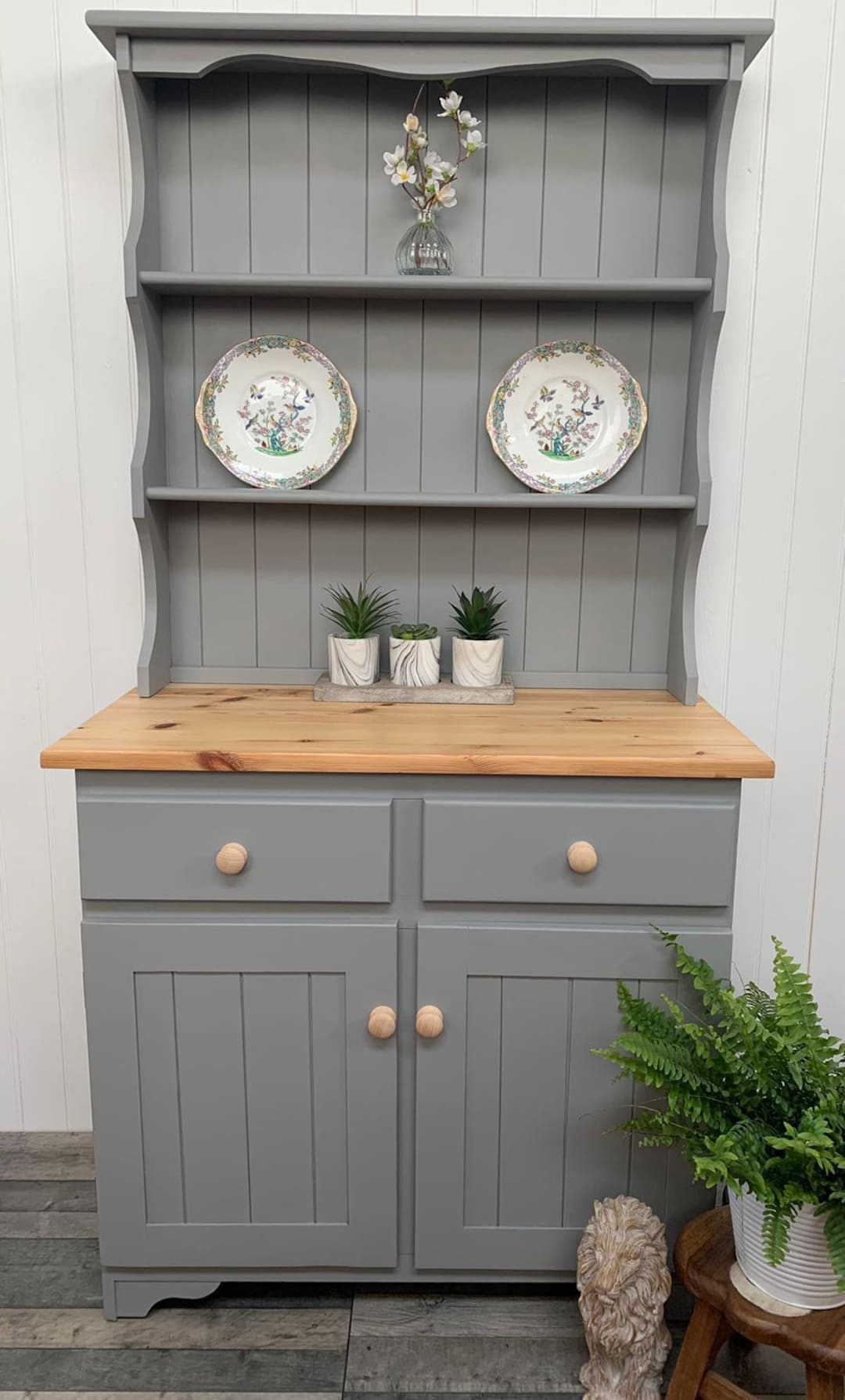 light grey welsh dresser Vintage Light Grey Ducal Welsh Dresser main image 0