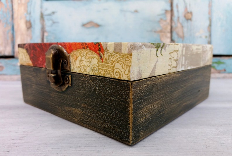 Carnival Box,Carnival Wooden Box,Carnival Jewelry Box,Masquerade Box,Vintage Carnival,Vintage Jewelry Box,Green Wood Box,Wooden Jewelry Box