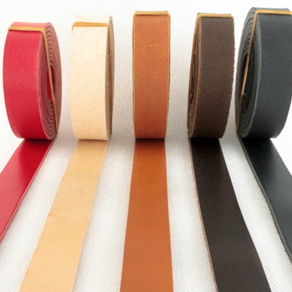 Genuine Leather Strap 2 cm wide 200 cm Red Black  Dark Brown Camel Beige ( Off White Natual ) Leather Straps