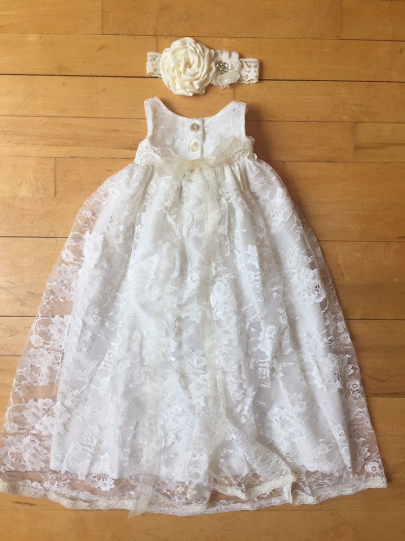 Newborn Vintage Ivory Lace Baptism Set