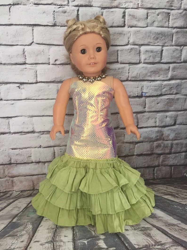 American Girl Green Shimmer Mermaid Dress Set Etsy