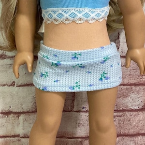 Floral Skirt and Crop Tank Top Outfit for 18 Inch Dolls