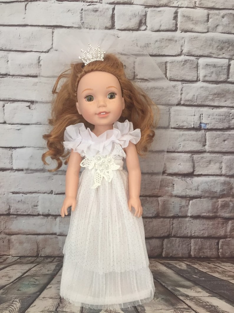 Princess Queen Dress Gown For 14.5/" Wellie Wishers Doll Clothes