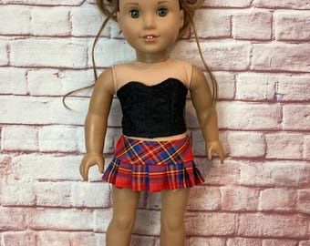 Lace Bustier and Pleated Skirt Outfit for 18 Inch Dolls
