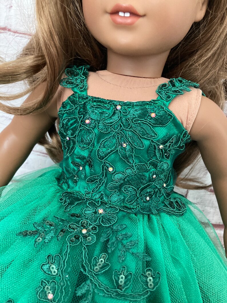 Emerald Green Quinceanera Corset Gown for 18 Inch Dolls Etsy