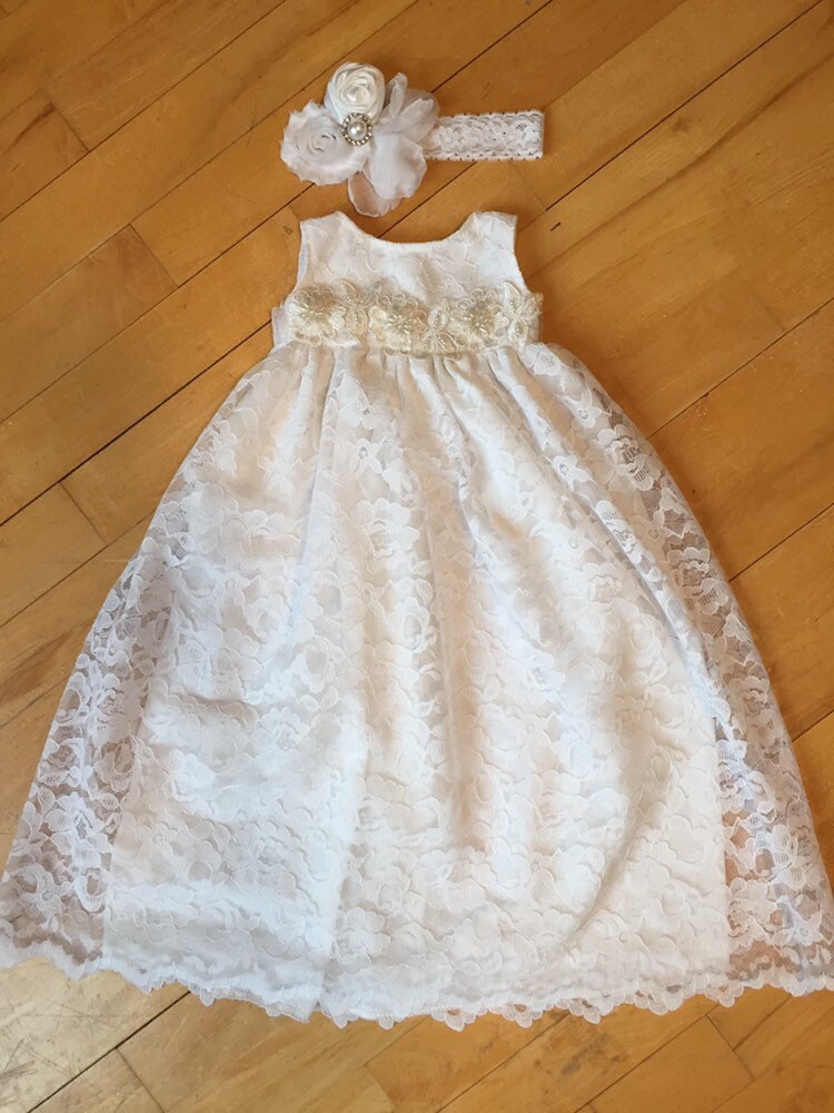 Vintage Style Lace Newborn Baptism Dress Set Etsy