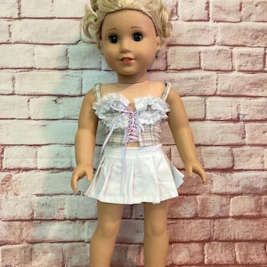 Corset Bustier Top and Pleated Skirt for 18 Inch Dolls