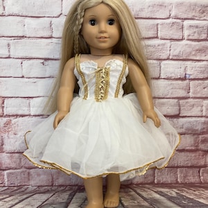 Swan Princess Inspired Corset Tutu Dress for 18 Inch Dolls