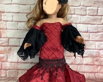 Fancy Red Cruella Dress for 18 Inch Dolls