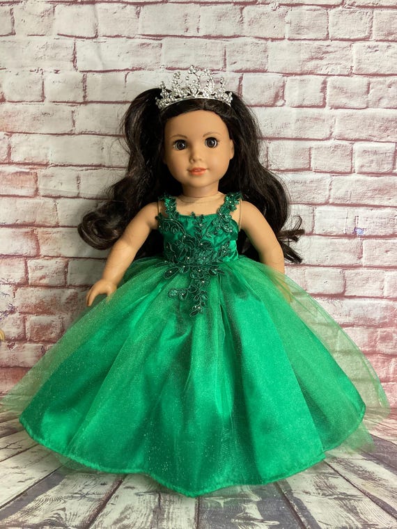Emerald Green Quinceanera Dress Set for 18 Inch Dolls - Etsy