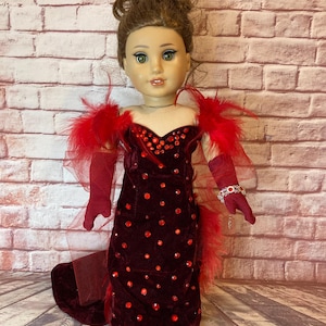 Conjunto de vestido inspirado en Scarlett O’Hara de Lo que el viento se llevó para muñecas de 18 pulgadas