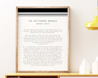 Abraham Lincoln - The Gettysburg address - art print (framed or unframed)