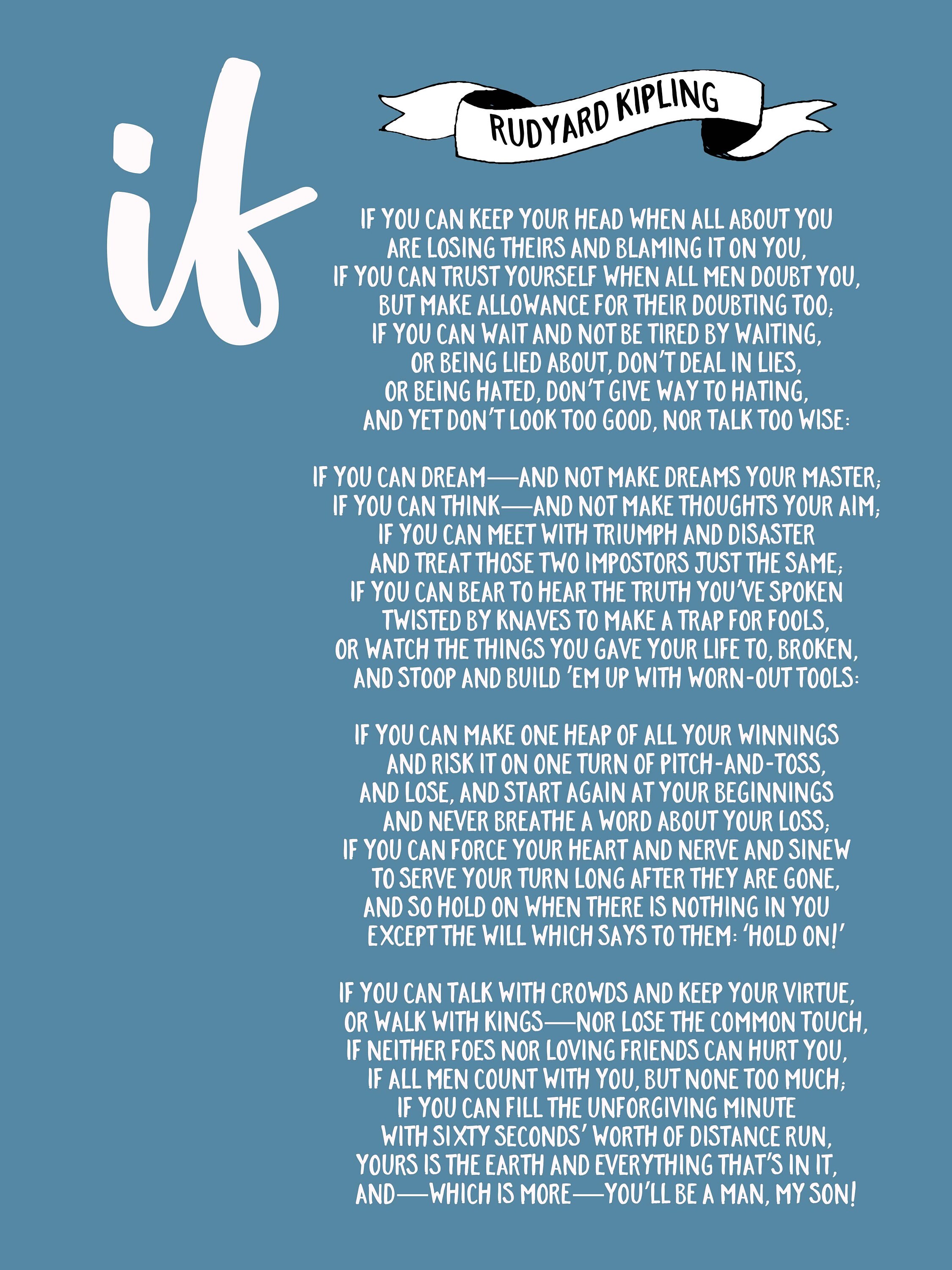 Poesía de Rudyard Kipling Si poema Rudyard Kipling si Etsy