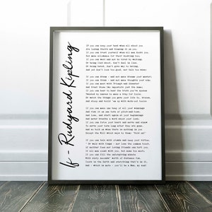 Rudyard Kipling - Se - stampa artistica (con o senza cornice)
