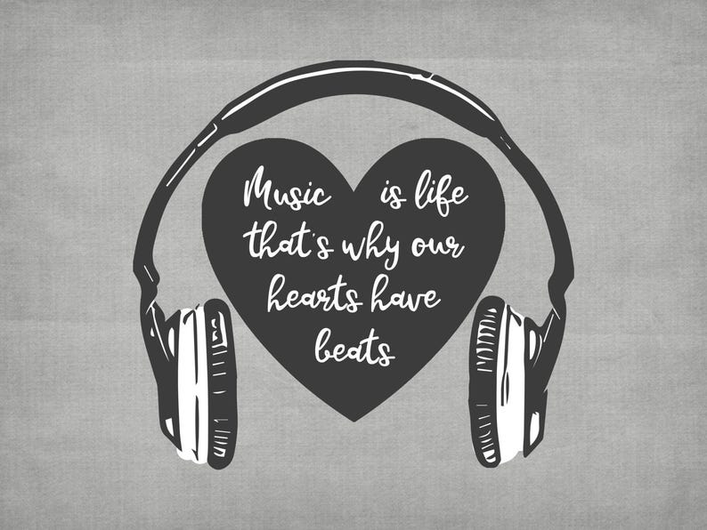 Music Is Life Love Music Quote Instant Digital Download Etsy