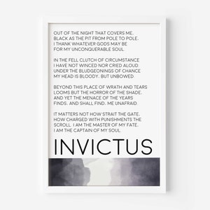 Invictus by William Ernest Henley (2 Sizes: A4 and A3) - Etsy