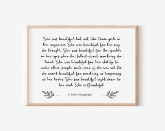 F Scott Fitzgerald - she is beautiful - digital download