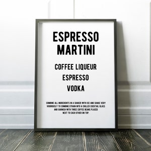 Espresso Martini - Cocktail recipe - digital download