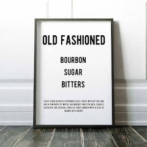 Old Fashioned - Cocktail recipe - digital download