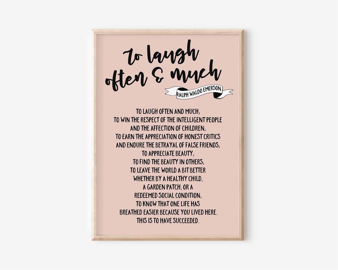 Ralph Waldo Emerson to Laugh Often and Much Digital - Etsy
