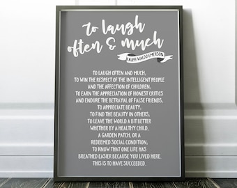 Ralph Waldo Emerson - To laugh often and much - digital download