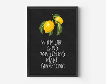 When life gives you lemons - art print (framed or unframed)