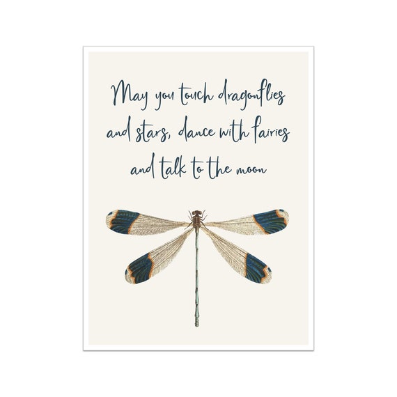May You Touch Dragonflies and Stars Dance with Fairies and Talk to The Moon Vinyl Wall Art Inspirational Quotes Decal Sticker 