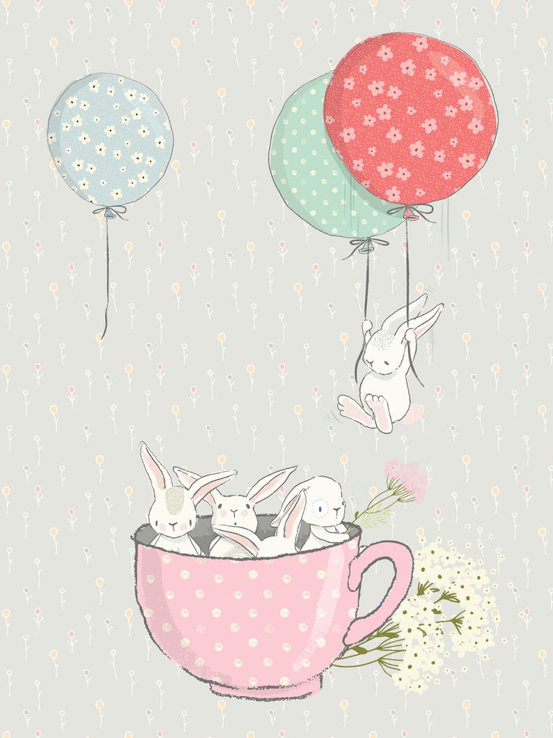 Bunnies nursery instant digital download