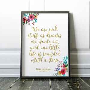 William Shakespeare - We are such stuff as dreams are made of - The Tempest - digital download