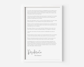 Max Ehrmann - Desiderata - art print (framed or unframed)