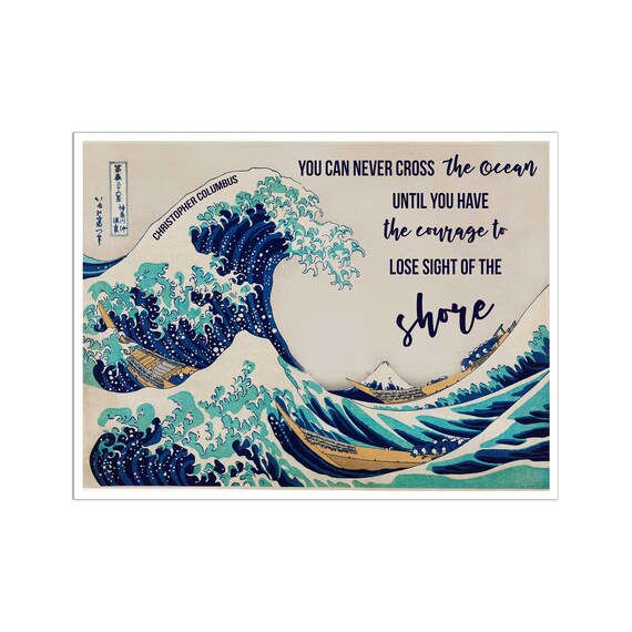 Christophe Colomb Citation La Grande Vague A Kanagawa Etsy Canada