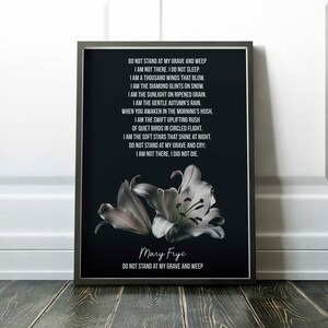 Mary Frye - Do not stand at my grave and weep - digital download