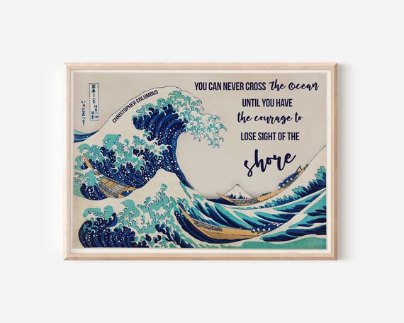 Christophe Colomb Citation La Grande Vague A Kanagawa Etsy France