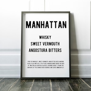 Manhattan - Cocktail recipe - digital download