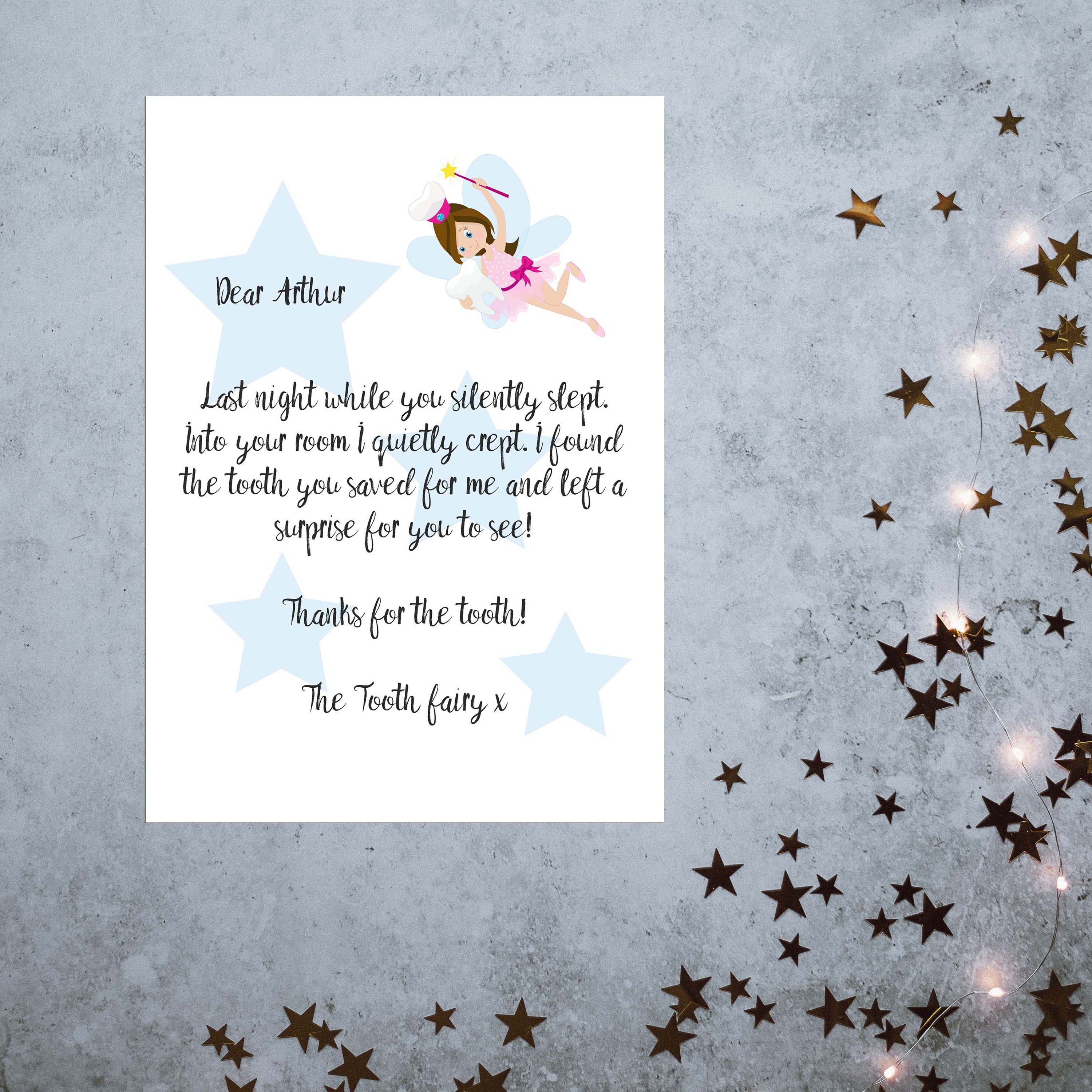 tooth fairy letter tooth fairy printable personalized etsy