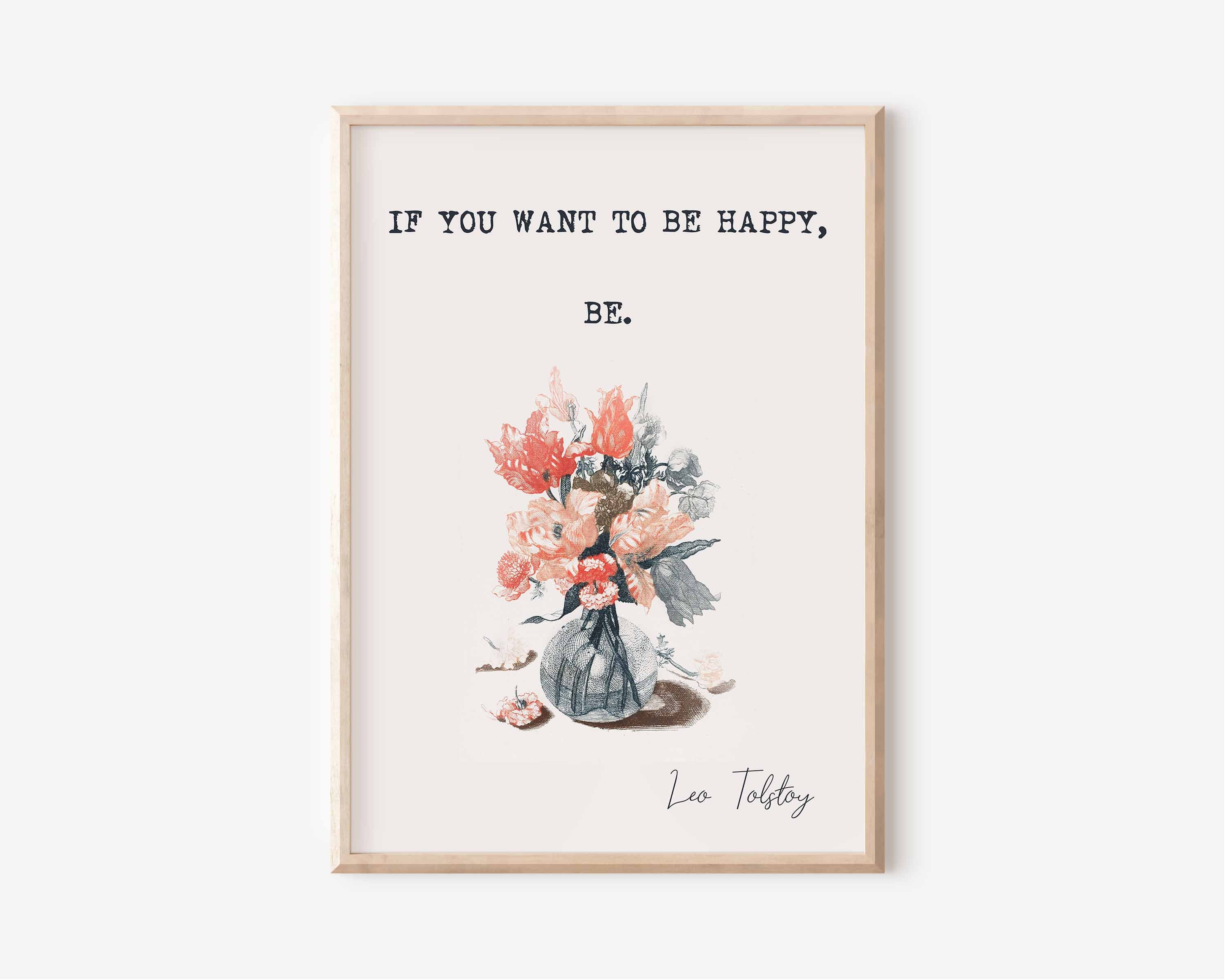 Leo Tolstoy If You Want To Be Happy Be Digitaler Download Etsy De
