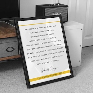 Ronald Reagan - A time for choosing - Speech - art print (framed or unframed)