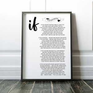 Rudyard Kipling - If - framed or unframed art print