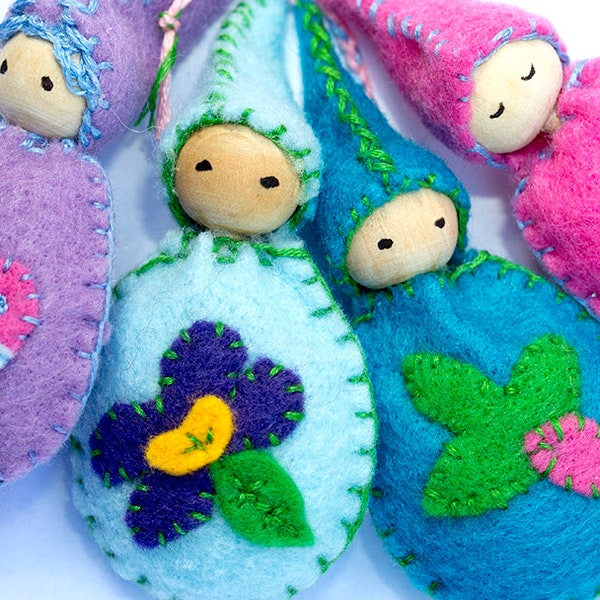 Pattern - Build-your-own Eco-Gnome - Easter basket filler - Pocket Baby Gnome pattern - tiny waldorf style pocket gnome doll