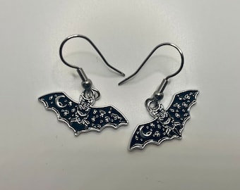 Spooky Bat Earrings sterling silver