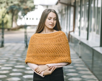 Crochet Wool Cape Poncho, Outlander Inspired Bolero Shrug